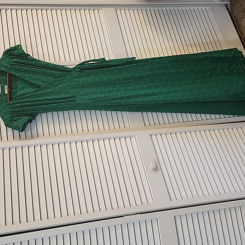 New York &Co. Eva Mendez Elegant Green Wrap Maxi Dress